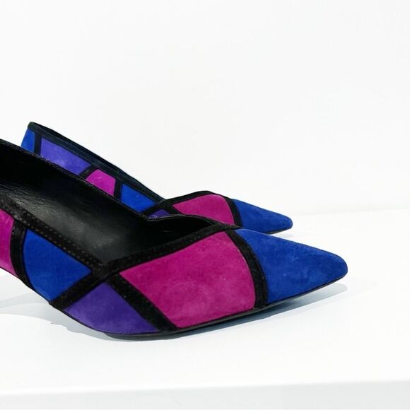 GEOX Bibbiana D949CA Patchwork Leather Suede Multicolor 2.5” Low Heels sz 39 - Picture 7 of 13